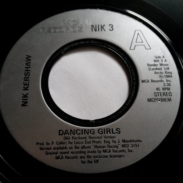 Nik Kershaw - Dancing Girls - Used Vinyl Record 7" image 1