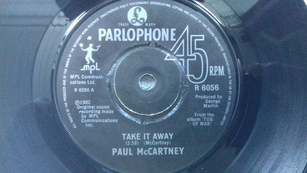 Paul McCartney - Take It Away - Used Vinyl Record 7" image 1