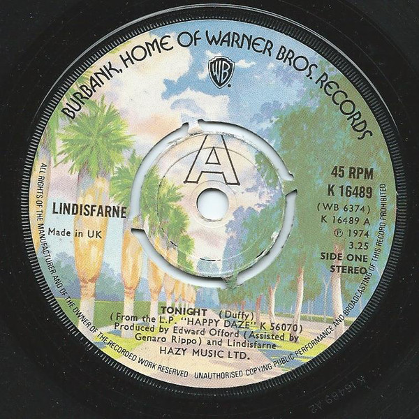 Lindisfarne - Tonight - Used Vinyl Record 7" image 1