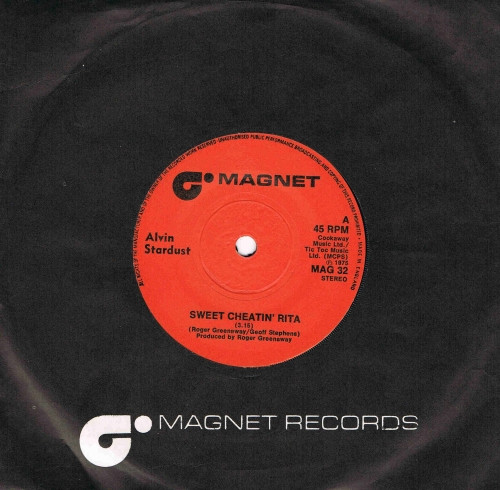 Alvin Stardust - Sweet Cheatin' Rita - Used Vinyl Record 7" image 1