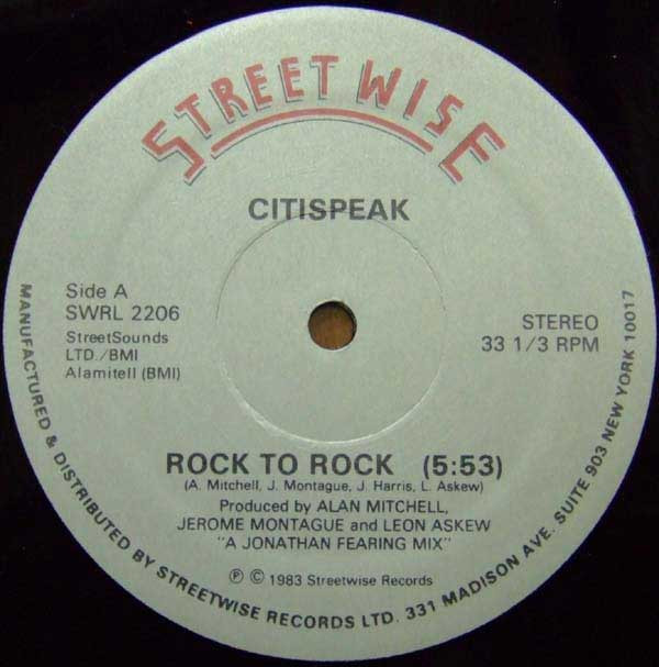 Citispeak - Rock To Rock - Used Vinyl Record 12" image 1