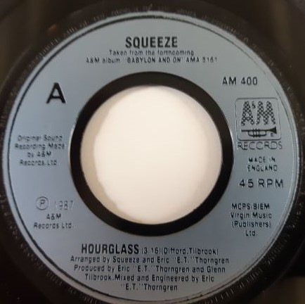 Squeeze - Hourglass - Used Vinyl Record 7" image 1