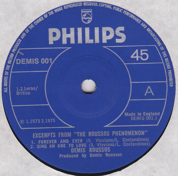 Demis Roussos - Excerpts From "The Roussos Phenomenon" - Used Vinyl R image 1