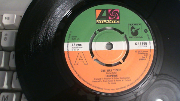 Eruption - One Way Ticket - Used Vinyl Record 7" image 1