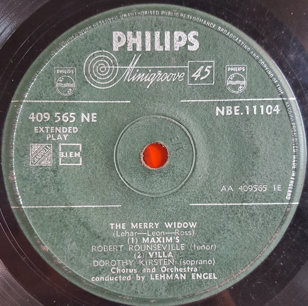 Dorothy Kirsten - Merry Widow - Used Vinyl Record 7" image 1
