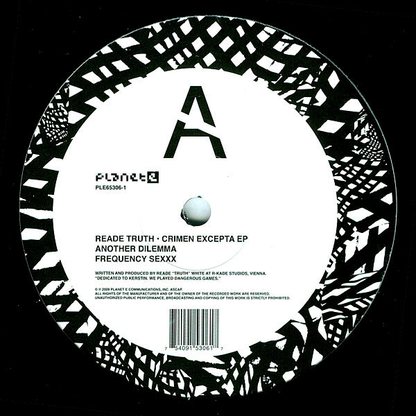 Reade Truth - Crimen Excepta EP - Vinyl Record 12" image 1