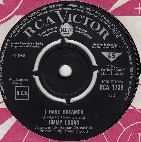 Jimmy Logan - I Have Dreamed - Used Vinyl Record 7" image 1
