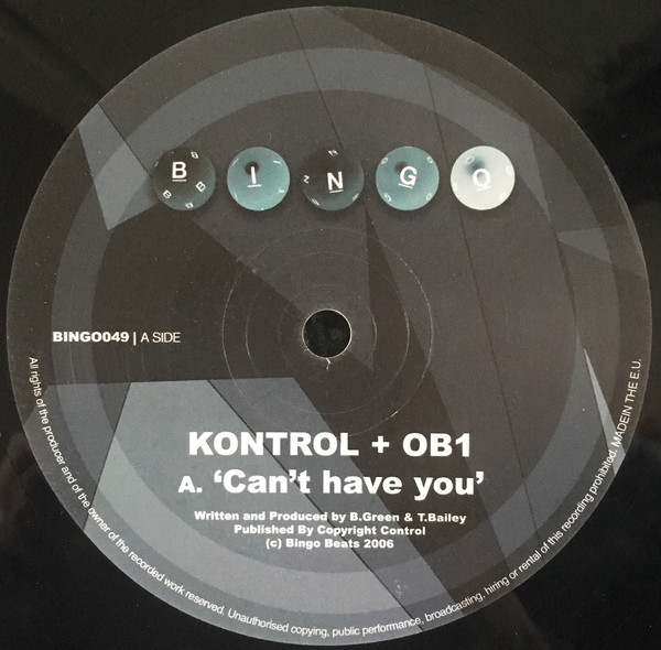 DJ Kontrol - Can't Have You / Bad Minded - Vinyl Record 12" image 1