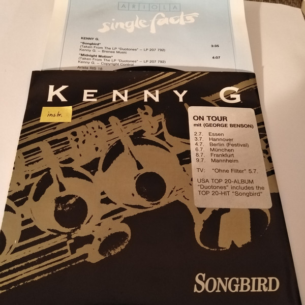 Kenny G - Songbird - Used Vinyl Record 7" image 1
