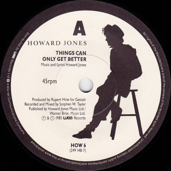 Howard Jones - Things Can Only Get Better - Used Vinyl Record 7" image 1