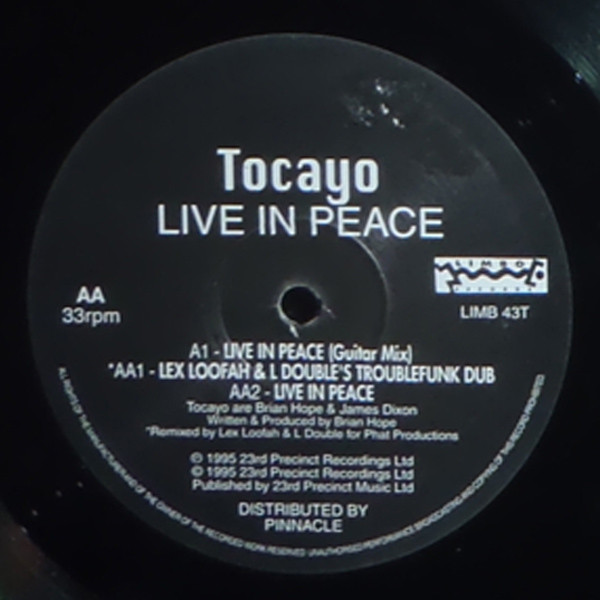 Tocayo - Live In Peace - Used Vinyl Record 12" image 1