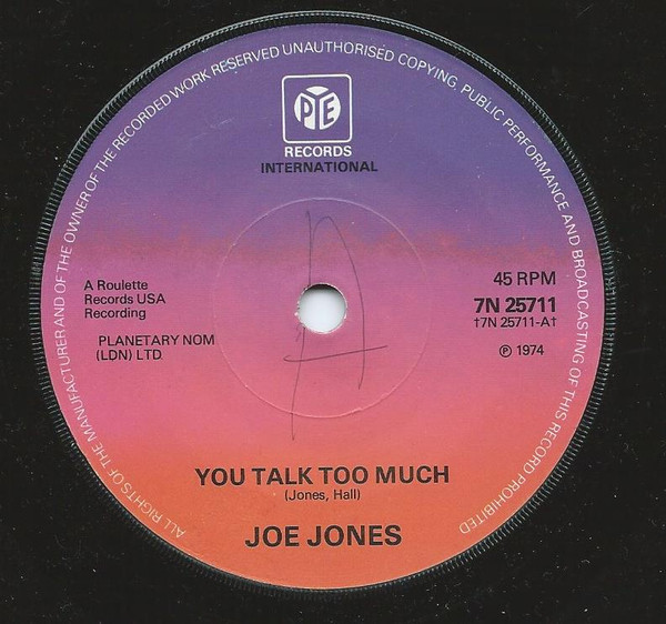 Joe Jones - You Talk Too Much / I'm Stickin' With You - Used Vinyl Re image 1