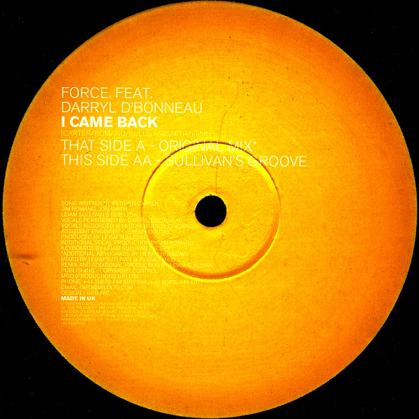 Force - I Came Back - Vinyl Record 12" image 1