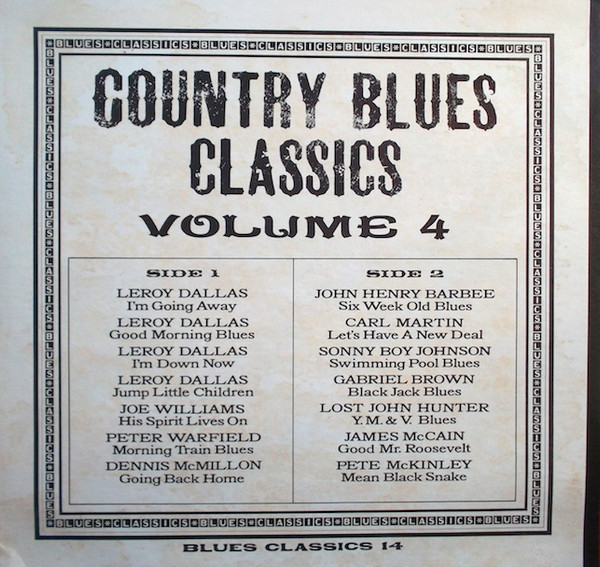 Various - Country Blues Classics Volume 4 - Used Vinyl Record image 1