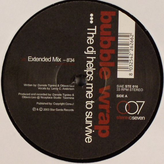 Bubble Wrap - DJ Helps Me To Survive - Used Vinyl Record 12" image 1