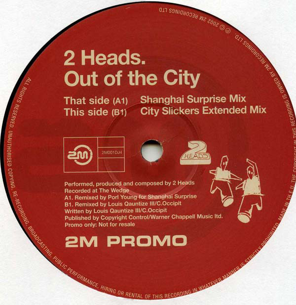 2 Heads - Out Of The City - Used Vinyl Record 12" image 1