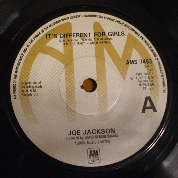 Joe Jackson - It's Different For Girls - Used Vinyl Record 7" image 1