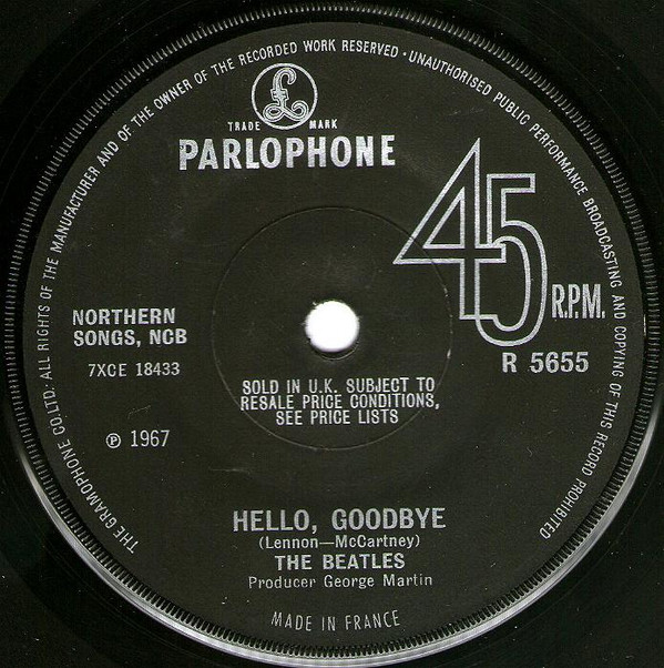 Beatles - Hello Goodbye - Used Vinyl Record 7" image 1