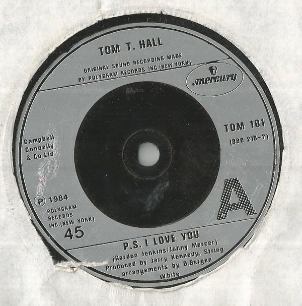 Tom T. Hall - P.S. I Love You - Used Vinyl Record 7" image 1