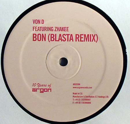 Von D - Bon (Remixes) - Vinyl Record 12" image 1
