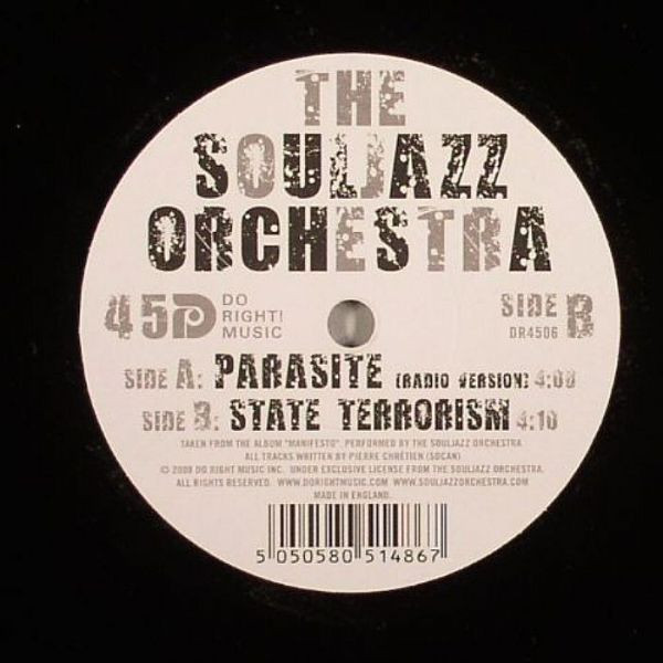 Souljazz Orchestra - Parasite / State Terrorism - Vinyl Record 7" image 1