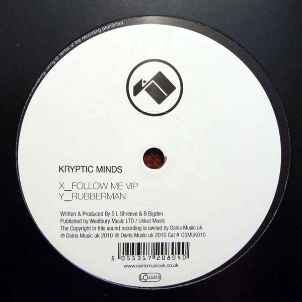 Kryptic Minds - Follow Me VIP / Rubberman - Vinyl Record 12" image 1