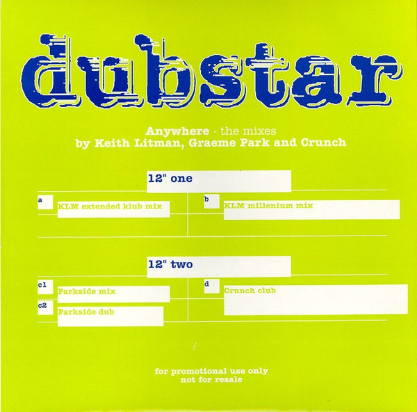 Dubstar - Anywhere - The Mixes - Used Vinyl Record 12" image 1