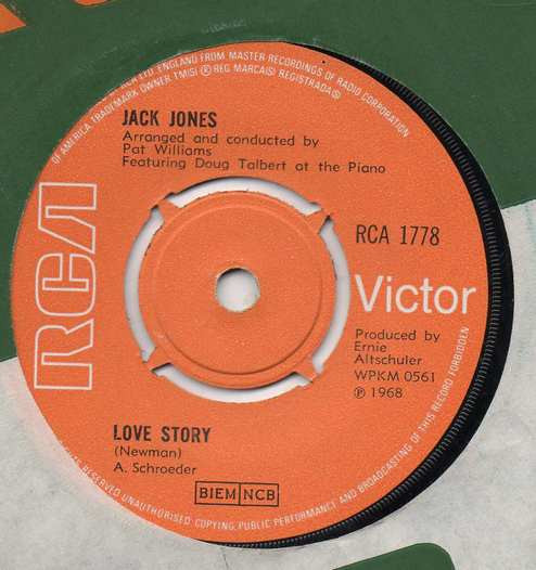 Jack Jones - Love Story - Used Vinyl Record 7" image 1