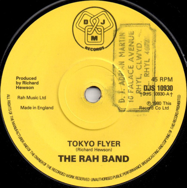 Rah Band - Tokyo Flyer - Used Vinyl Record 7" image 1
