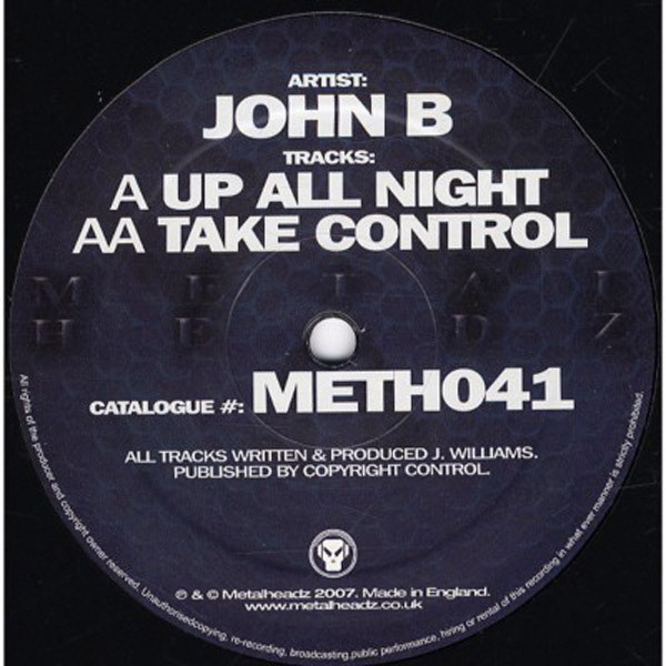 John B - Up All Night / Take Control - Vinyl Record 12" image 1