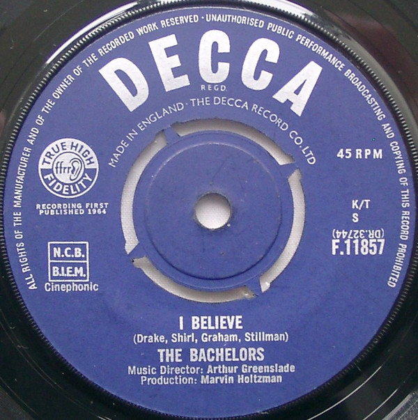 Bachelors - I Believe - Used Vinyl Record 7" image 1
