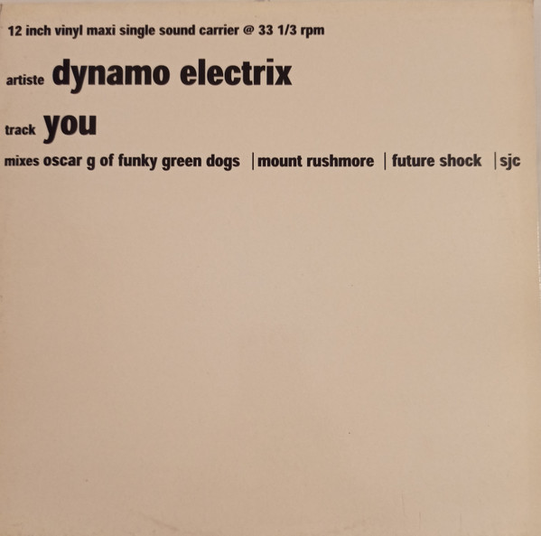 Dynamo Electrix - You - Used Vinyl Record 12" image 1