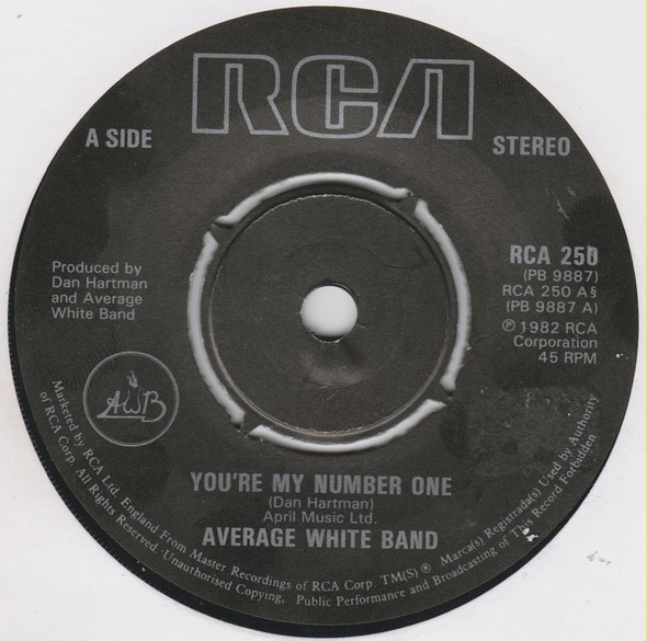 Average White Band - You're My Number One - Used Vinyl Record 7" image 1