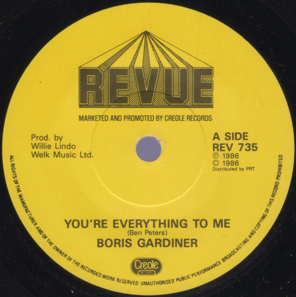 Boris Gardiner - You're Everything To Me - Used Vinyl Record 7" image 1