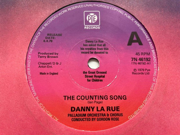 Danny La Rue - Counting Song - Used Vinyl Record 7" image 1