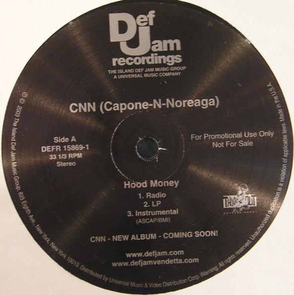 Capone -N- Noreaga - Hood Money  / What's Ya Name - Used Viny image 1