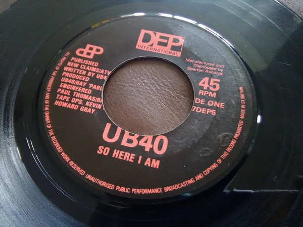 UB40 - So Here I Am - Used Vinyl Record 7" image 1