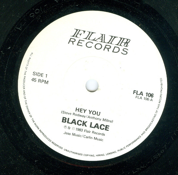 Black Lace - Hey You - Used Vinyl Record 7" image 1