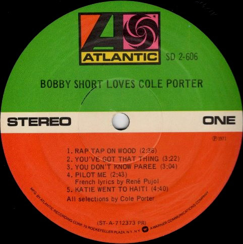 Bobby Short - Loves Cole Porter - Used Vinyl Record image 1