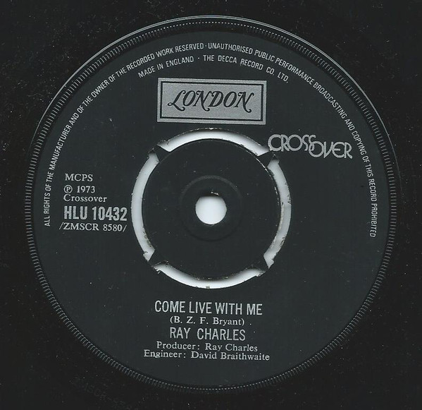 Ray Charles - Come Live With Me - Used Vinyl Record 7" image 1