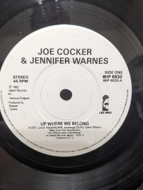 Joe Cocker - Up where we belong - Used Vinyl Record 7" image 1