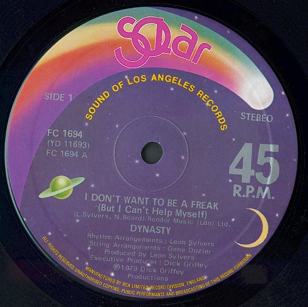 Dynasty - I Don't Want To Be A Freak (But I Can't Help Myself) - Used image 1
