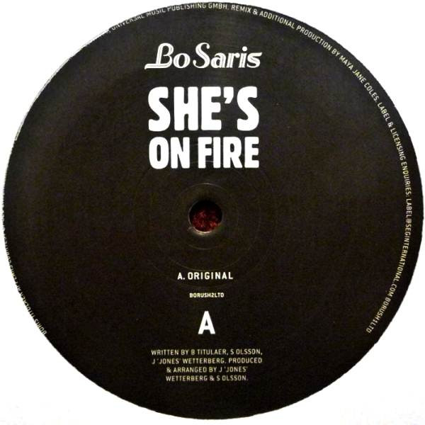 Bo Saris - She's On Fire - Used Vinyl Record 12" image 1