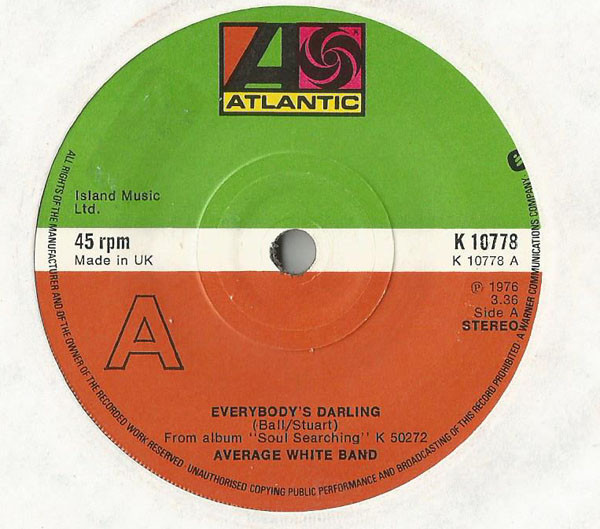 Average White Band - Everybody's Darling - Used Vinyl Record 7" image 1