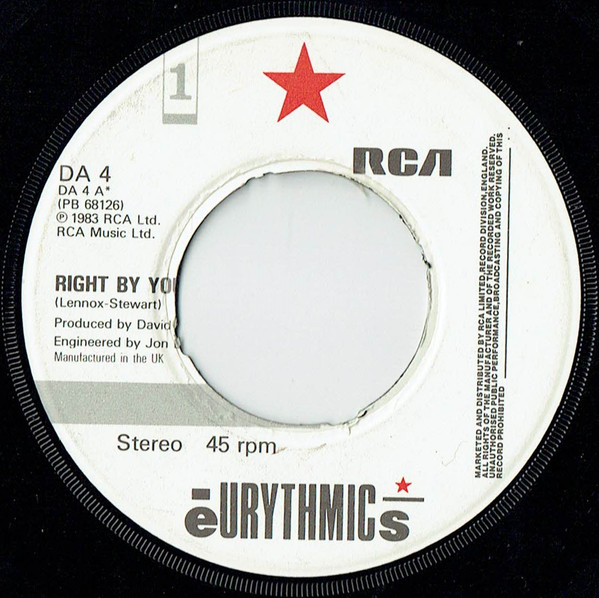 Eurythmics - Right By Your Side - Used Vinyl Record 7" image 1