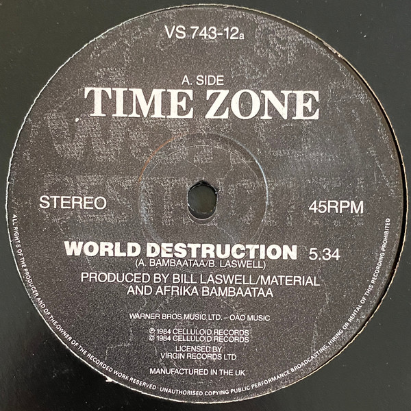 Time Zone - World Destruction - Used Vinyl Record 12" image 1