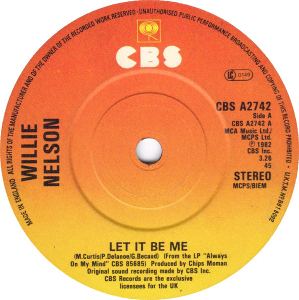 Willie Nelson - Let It Be Me - Used Vinyl Record 7" image 1