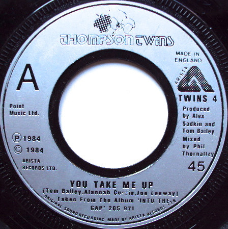 Thompson Twins - You Take Me Up - Used Vinyl Record 7" image 1
