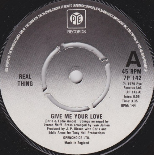 Real Thing - Give Me Your Love - Used Vinyl Record 7" image 1