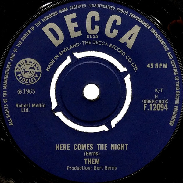 m - Here Comes The Night - Used Vinyl Record 7" image 1